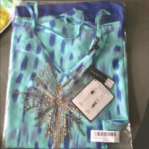 Spiaggia Dolce NWT aqua & ocean blue wing coverup